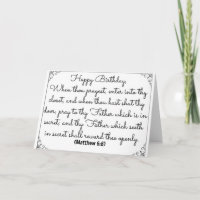 6 juin Bible carte d'anniversaire avec vers Matthe