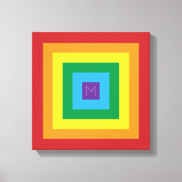 6 Kleur Regenboogpiramide Monogram Canvas Afdruk