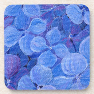 6 Kurk Rug Onderzetters - Blauw Hydrangea