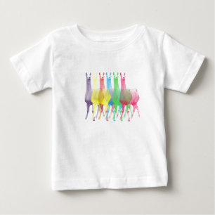 6 llamas 6 kleuren baby shirt