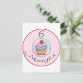 6 maanden Cupcake Milestone Briefkaart (Staand voorkant)