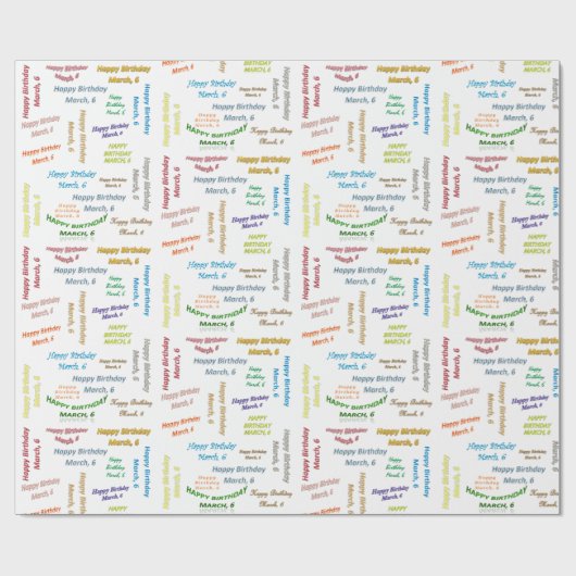 6 maart, cadeaupapier voor cadeautjes (Vlak)