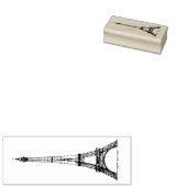 6 maten rubberen stempel met retro afbeelding Eiff (Gestempeld)