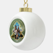 6 mensen Grote kerstboom met kerstboomstructuur Fo Keramische Bal Ornament (Rechts)