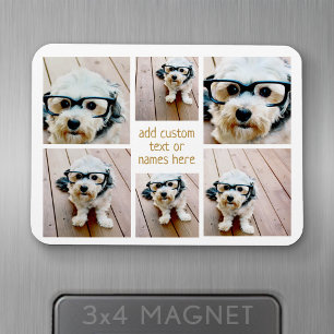 6 Minimalistisch voor fotocollage - Goud en wit Magneet