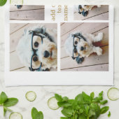 6 Minimalistisch voor fotocollage - Goud en wit Theedoek (Gevouwen)