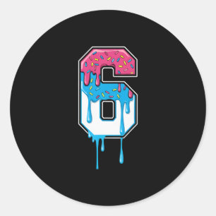 6 Nummer Zes Teamsporten Ijs Drip 67 Zes Zeven Ronde Sticker