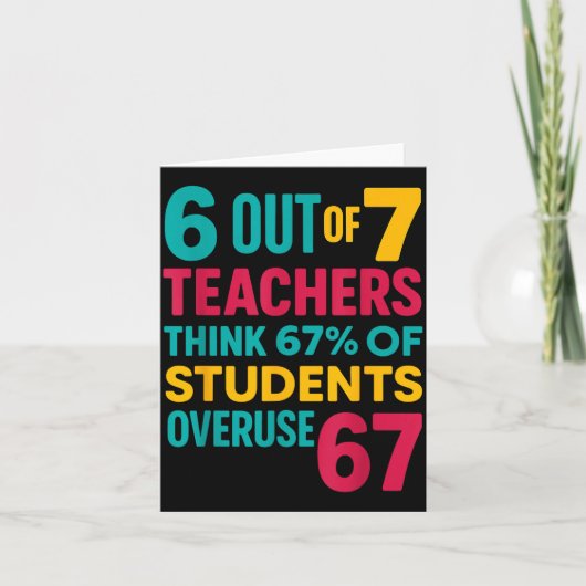 6 Out Of 7 Teachers Think 67% Students Overuse Quo Kaart (Voorkant)