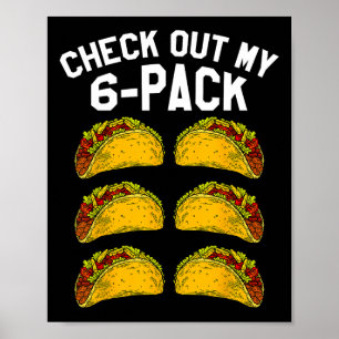6 Pack Fitness Taco Funny Mexican Gym Top voor Tac Poster