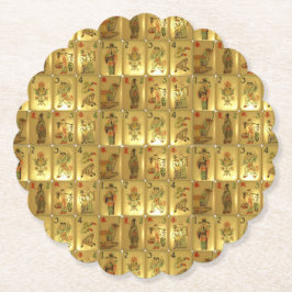 6 papieren onderzetters - Meerlagige bloemen en se