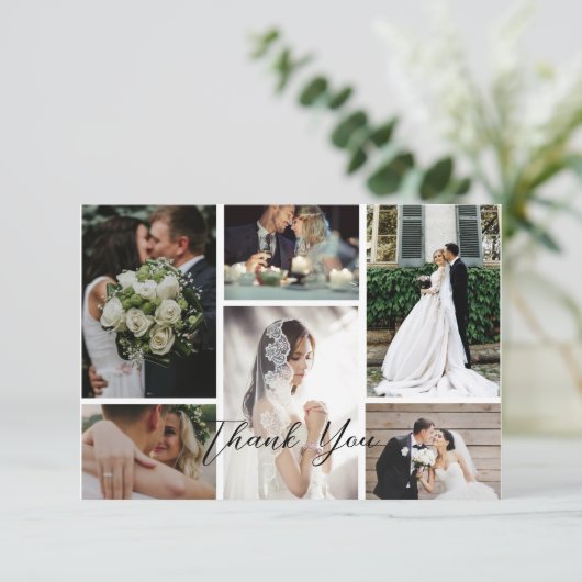 6 persoons foto collage Favoriete Momenten Bedankkaart (Staand voorkant)