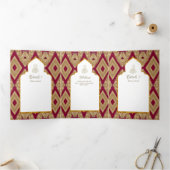 6 pg NIKAH WALIMAH Blanc Rouge Or Ornat Tri-Fold I (Intérieur)