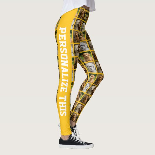 6 Photo and Text Template Personalized Collage  Leggings (Rechts)