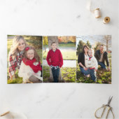 6 Photo Aquarelle Triple Carte de Noël (Intérieur)