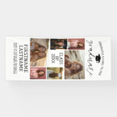 6 Photo Collage Afstuderen Modern Minimal White Spandoek (Horizontaal)