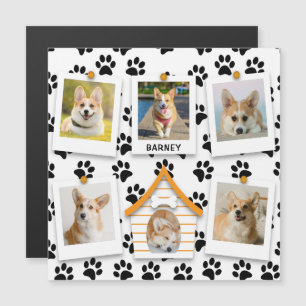 6 Photo Collage Ajouter Nom Dog House Carte magnét