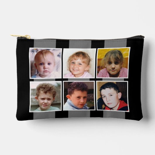 6 photo collage black grey etui (Voorkant)