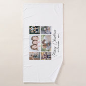 6 Photo Collage Joyeux Noël Famille (Serviette de bain)