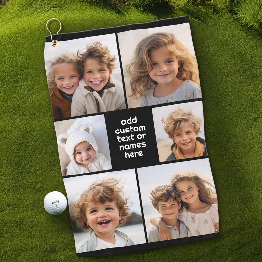 6 Photo Collage Minimalist - wit en zwart Golfhanddoek