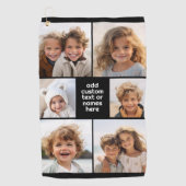 6 Photo Collage Minimalist - wit en zwart Golfhanddoek (Voorkant)