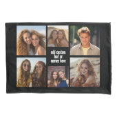 6 Photo Collage Minimalist - Zwart-wit raster Kussensloop (Voorkant)