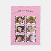 6 photo collage pink fleece deken (Voorkant)