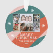 6 Photo Collage rose vert orange Famille de Noël (devant)