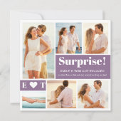 6 Photo Dusty Purple Fiançailles Faire-part (Devant)