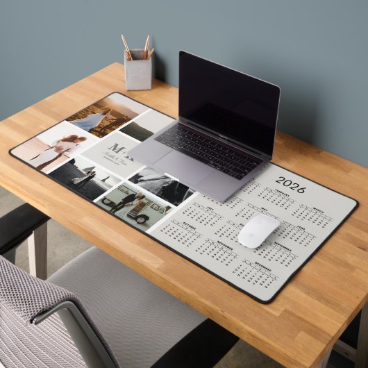 6 Photo Mariage Collage Newlyweds Calendrier 2026 (Bureau 2)