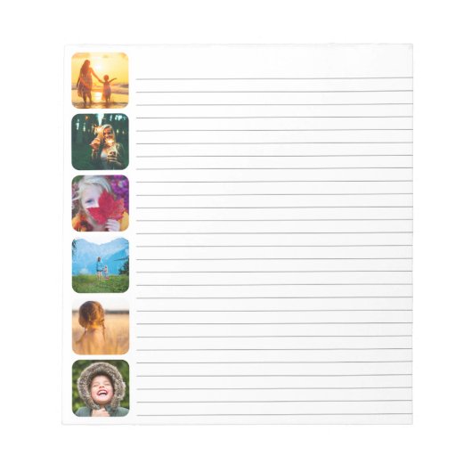 6 Photo Notepad Template Lined Notepad Notitieblok (Voorkant)