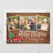 6 PHOTO Retro Kerstmis Rustige Tronkelwagen Feestdagenkaart (Voorkant)