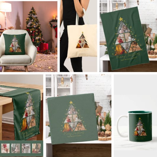 6 Photo Tree Shape Christmas memory Keramisch Ornament