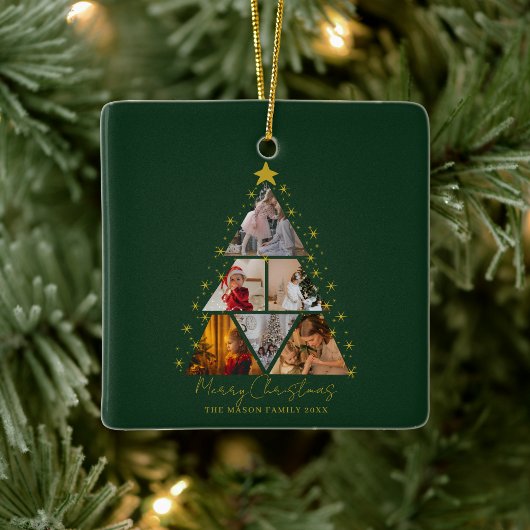 6 Photo Tree Shape Christmas memory Keramisch Ornament