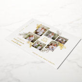 6 Photos Collage Wedding Botanical Branches Frame Folie Uitnodiging (Gedraaid)