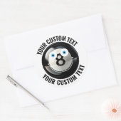 6 Pool 8 Bal Gepersonaliseerde Tekst Custom Happy  Ronde Sticker (Envelop)