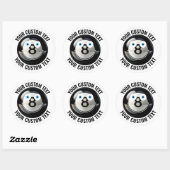 6 Pool 8 Bal Gepersonaliseerde Tekst Custom Happy  Ronde Sticker (Vel)