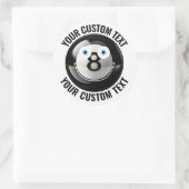 6 Pool 8 Bal Gepersonaliseerde Tekst Custom Happy  Ronde Sticker (Tas)