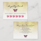 *~* 6 Punch Hole Butterfly Flowers Loyalty Kaart (Voorkant / Achterkant)