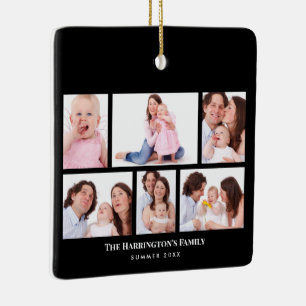 6 Secties Aangepaste foto Elegant Black Lijsten Keramisch Ornament