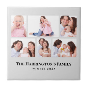 6 Secties Aangepaste foto-minimalistisch grijze Li Tegeltje