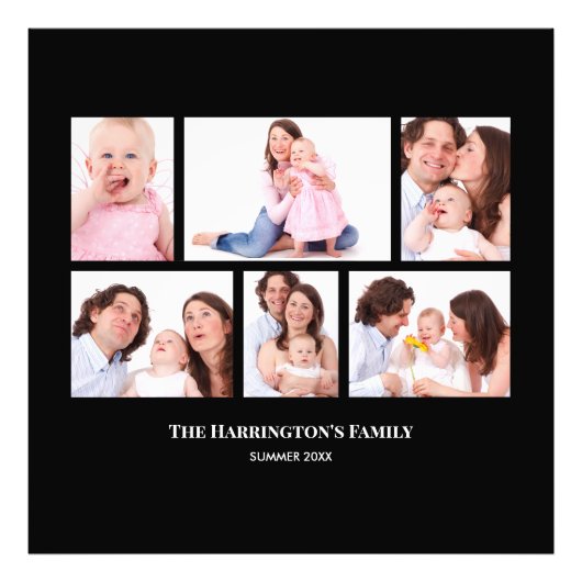 6 Secties Aangepaste foto zwarte Lijsten Afdruk (Voorkant)