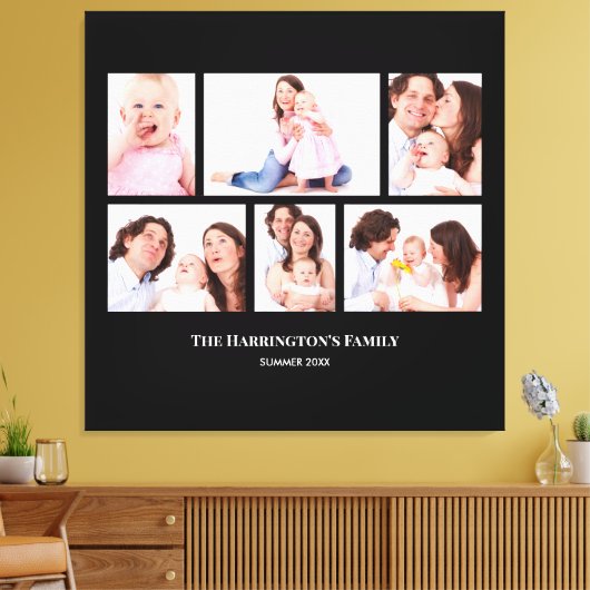 6 Secties Aangepaste foto zwarte Lijsten Canvas Afdruk (Insitu (Woonkamer))