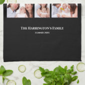 6 Secties Aangepaste foto zwarte Lijsten Theedoek (Gevouwen)