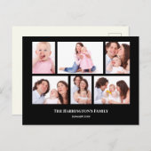 6 secties aangepaste zwarte fotolijstjes briefkaart (Voorkant / Achterkant)