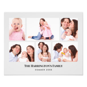 6 sections Photo personnalisée Cadres gris minimal