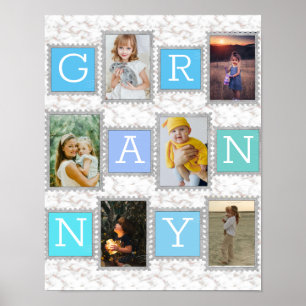 6 Six Collage Cute Baby Family Love Granny Poster