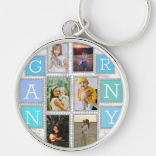 6 Six Collage Cute Baby Family Love Granny Sleutelhanger