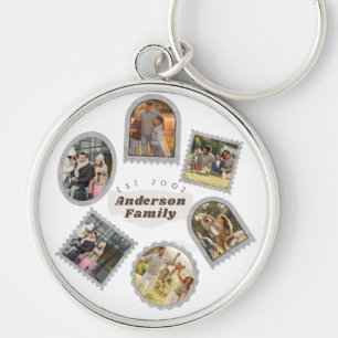 6 Six Foto Moderne Elegante Collage Familie Liefde Sleutelhanger