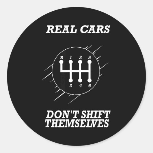 6 Speed Manual Transmission Shift Pattern  Ronde Sticker (Voorkant)