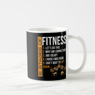 6 stadia van fitness gewichtheffen oefening fitnes koffiemok